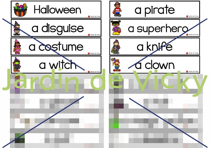 Anglais - Mots-étiquettes - L'Halloween | Jardin de Vicky